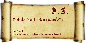 Mohácsi Barnabás névjegykártya