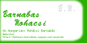 barnabas mohacsi business card