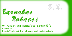 barnabas mohacsi business card